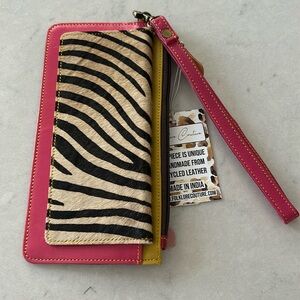 Folklore Couture Upcycled Leather Wristlet